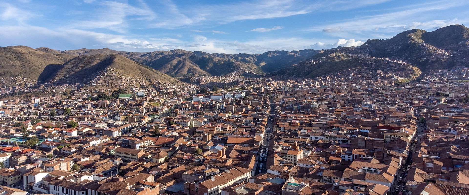 Aerial view of the city of Cusco. Peru